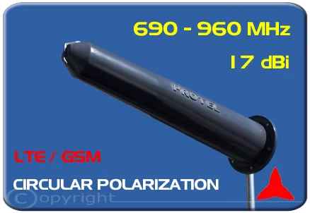 AR1060 antena direccional con polarización circular multibanda lte GSM-R 690 a 960 MHz Protel