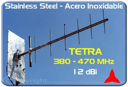 AR1048 Protel Antenas direccionales Tetra Banda Ancha 12 dBi 380 ÷ 470 MHz Protel