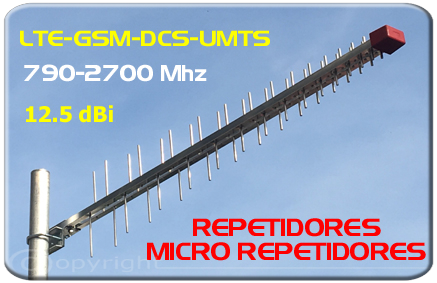 AR1045.1 antena Logarítmica alta ganancia bandas 2g 3g 4g GSM-R umts  dcs gsm lte 700 - 2700 MHz