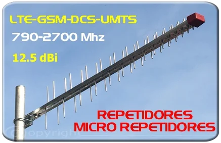 AR1045.1 antena Logarítmica alta ganancia bandas 2g 3g 4g GSM-R umts  dcs gsm lte 790 - 2700 MHz