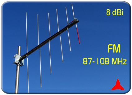 ARL0206 Antena FM logarítmica Log-periódica 87.5 88 108 MHz Protel