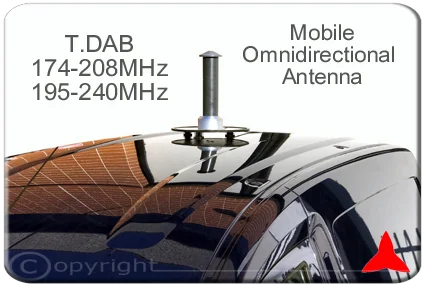 ARM1DAB Antena omnidireccional DAB 174-208MHz 195-240MHz protel