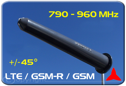 AR1040 Antena yagi de alta ganancia direccional con doble polarización +- 45° 4g lte GSM-R 790 - 960 MHz