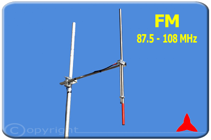 ARDCKM-B-13X BANDA ESTRECHA Antena dipolo Omnidireccional FM 87 108 MHz protel