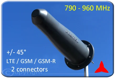 AR1014 Antena yagi de alta ganancia direccional con doble polarización +- 45° 4g lte GSM GSM-R 790 - 960 MHz