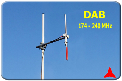 DAB-ARDCKM-D-13X Omnidireccional dipolo Antena DAB 174-240 MHz Protel