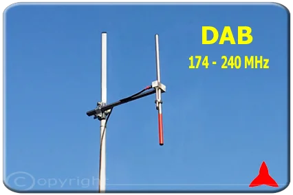 DAB-ARDCKM-D-13X antena dipolo Omnidirectional DAB 174-240 MHz Protel