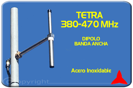 Protel Antena dipoloTetra ARDU.01 380-470MHz acero inoxidable