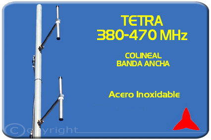 Protel Sistema colinaeal 2 dipolos Tetra ARDU.02 380-470MHz acero inoxidable