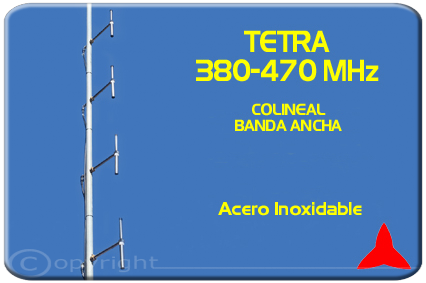 Protel Antena colineal 4 dipolos omnidireccionales Tetra ARDU.04 380-470MHz acero inoxidable