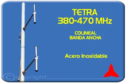 Protel Antena colineal 2 dipolos omnidireccionales Tetra ARDU.02 380-470MHz acero inoxidable