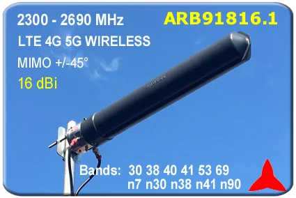 ARB91816.1 Antena Yagi MIMO direccional de doble alimentación independiente +-45° 2300 2690 MHz 16dBi