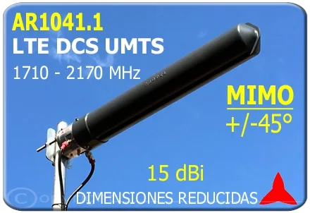 AR1041 Antena Mino polarización doble antena direccional de alta ganancia + / - 45 °  LTE-DCS-UMTS-3G-4G  1710- 2170 MHz