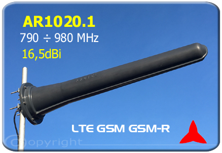 AR1020.1 Antena direccional Yagi 790-960 MHz LTE GSM GSM-R 16.5dBi